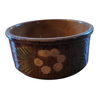 Glazed stoneware salad bowl from Soufflenheim 60s