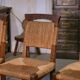 Ensemble de 5 chaises en chêne et jonc dans le goût de Charles Dudouyt 1950’s