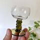 6 small liqueur glasses Roemer, moss green stepped bases