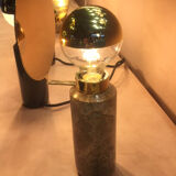 Brass table lamp and marble black