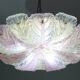 Large Size Pink and Transparent Murano Glass Leave Ceiling Light or Chandel