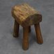 Vintage Stool Primitive Brutalist Folkart Style