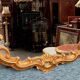 Golden mirror. Wood.