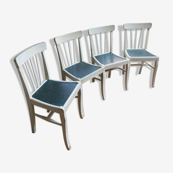 Quatre chaises blanches rétro année 50 originales