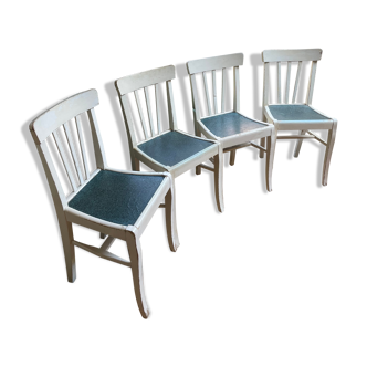 Quatre chaises blanches rétro année 50 originales