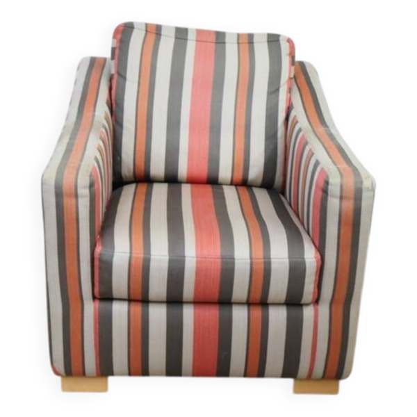 Fauteuil Cubic Club Vintage Van Maanen – Tissu rayé coloré – Premium