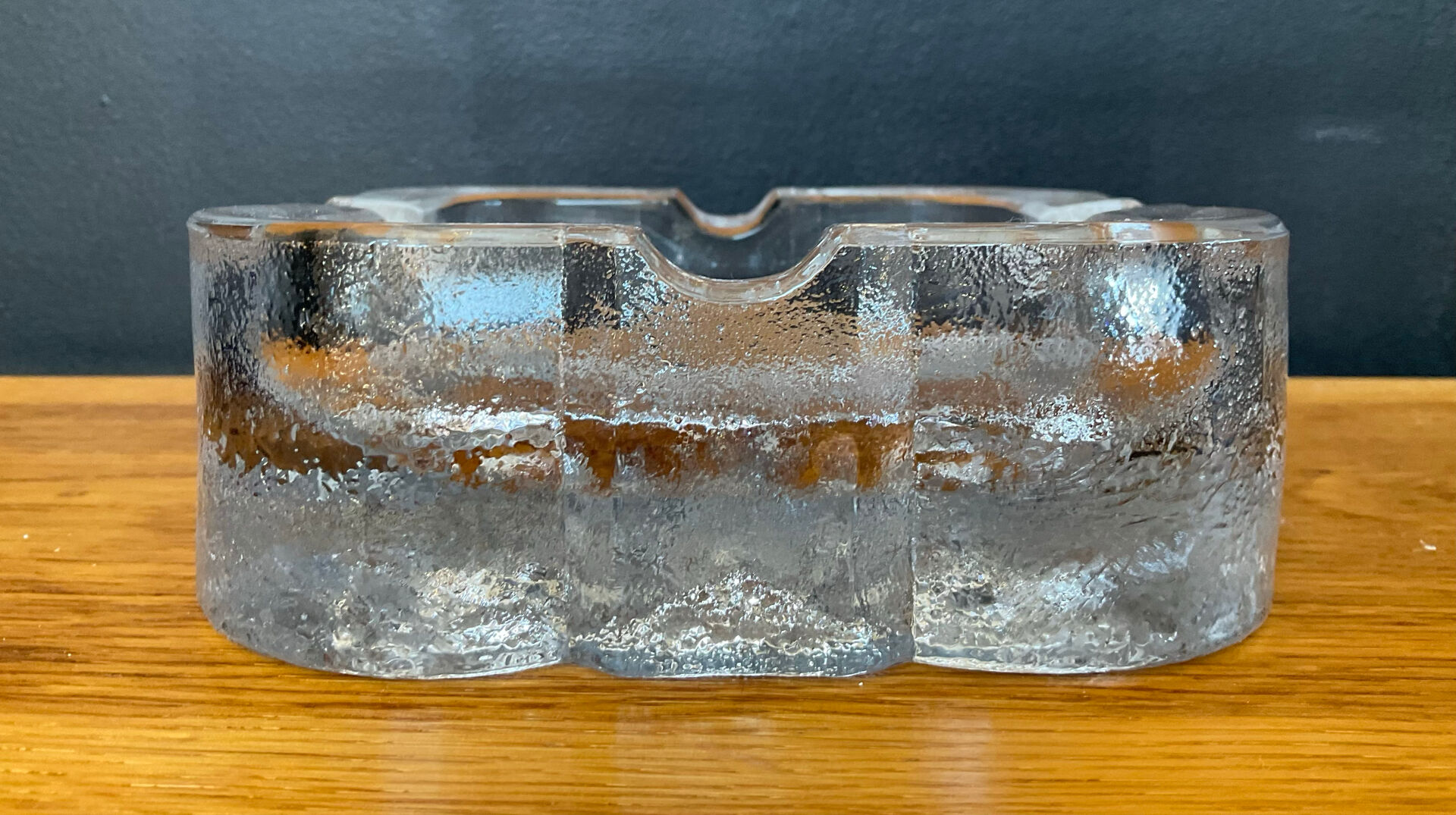 Vide poche vintage en verre moulé -pressé