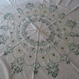 Round embroidered tablecloth 160 cm cotton