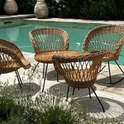 Ensemble de jardin en rotin vintage 1960
