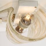 Paire de grandes appliques murales angulaires en verre Murano par Hillebrand, Allemagne, années 1960