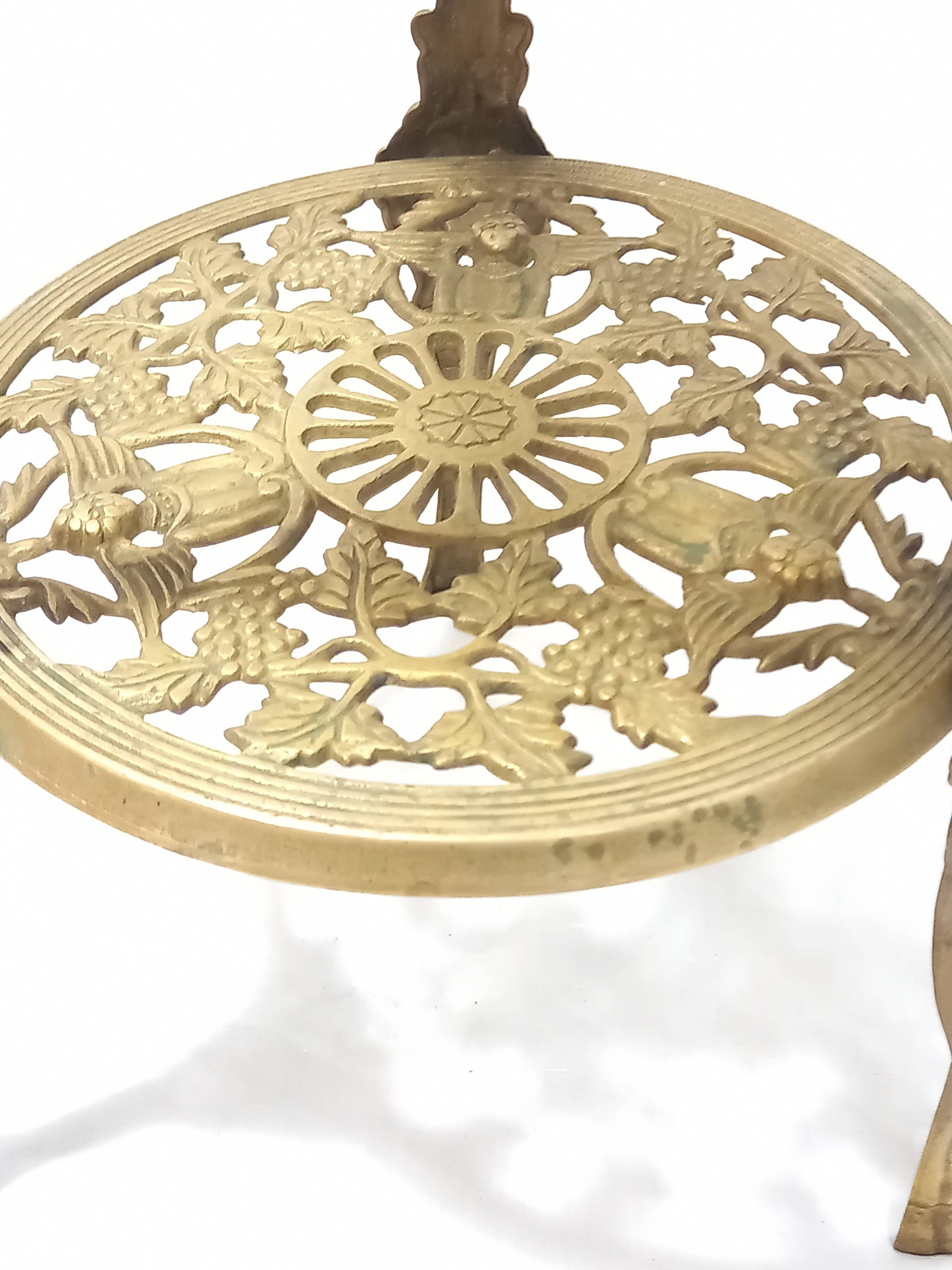Pair of Victorian Style Openwork Brass Bolsters