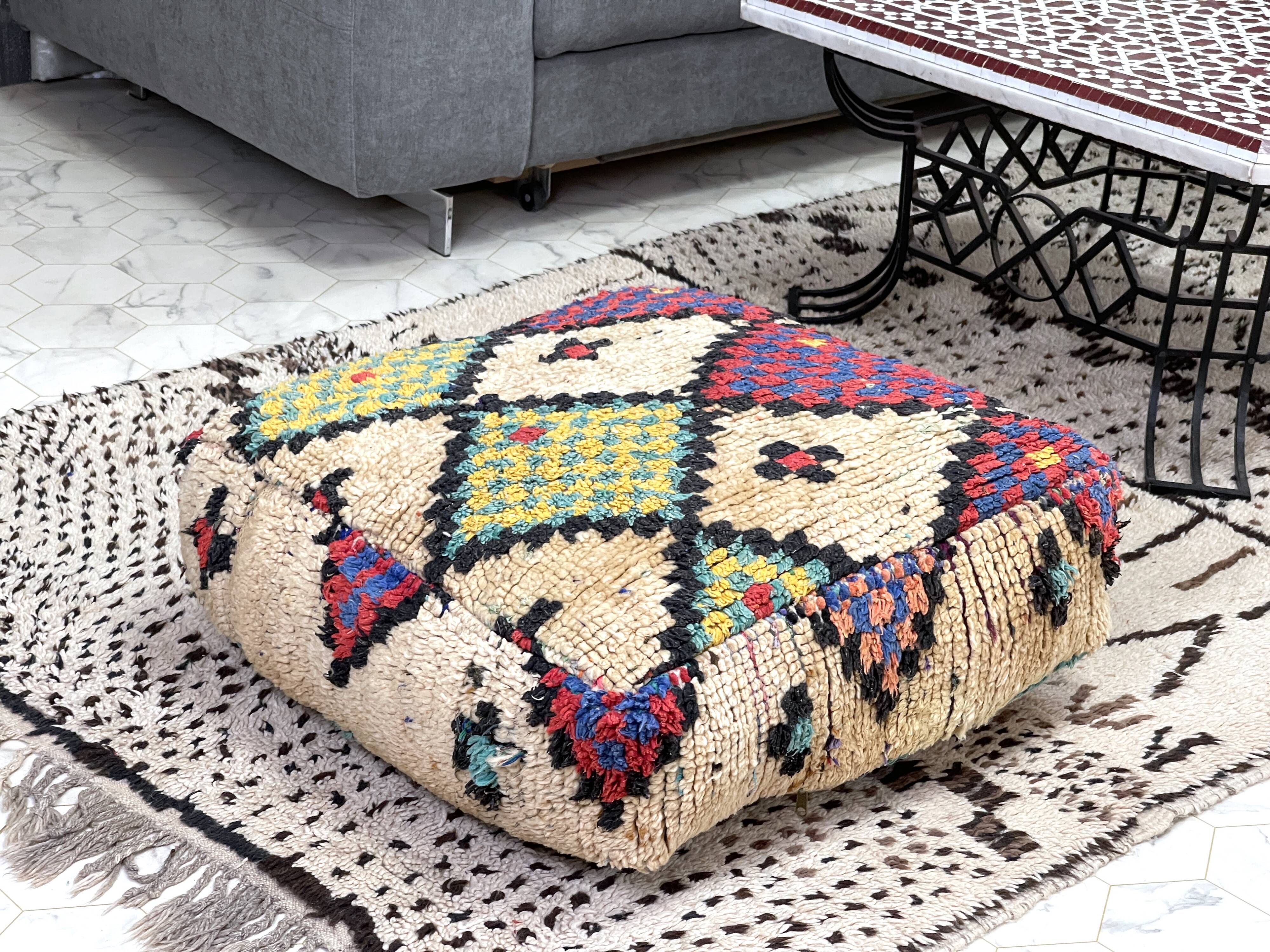Moroccan kilim pouf