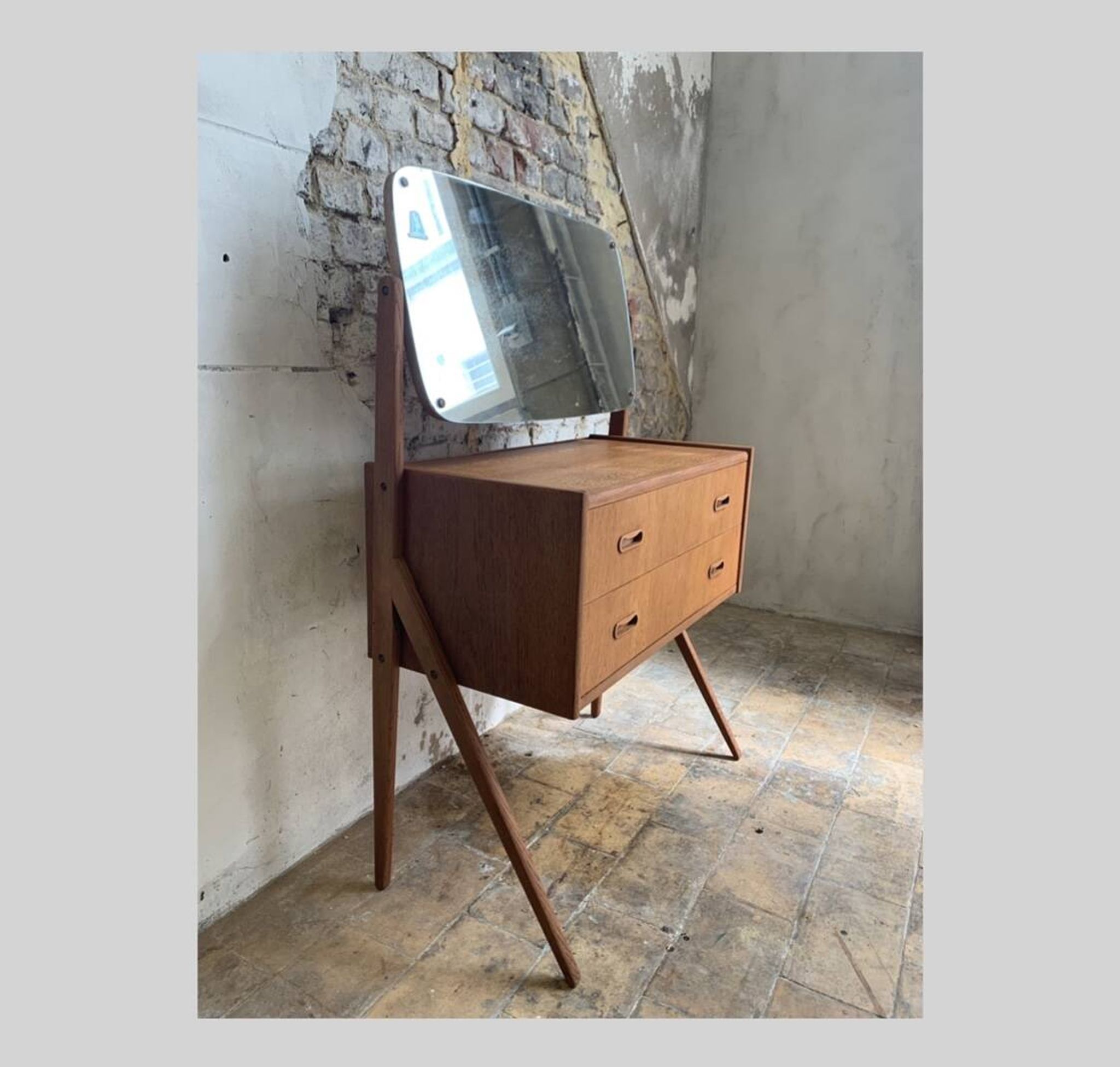 Danish teak dressing table by A.G. Spelj Kobberskyttet, 1960s.