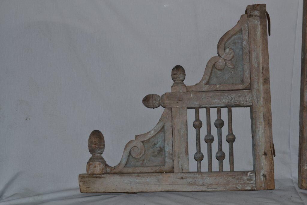 Two parts of railings, kind of crows from the 19th century. century carved wood