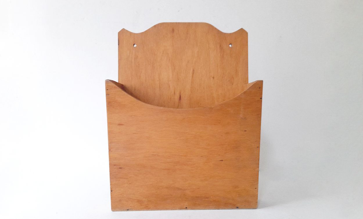 Wooden box for wall mounting, mail holder