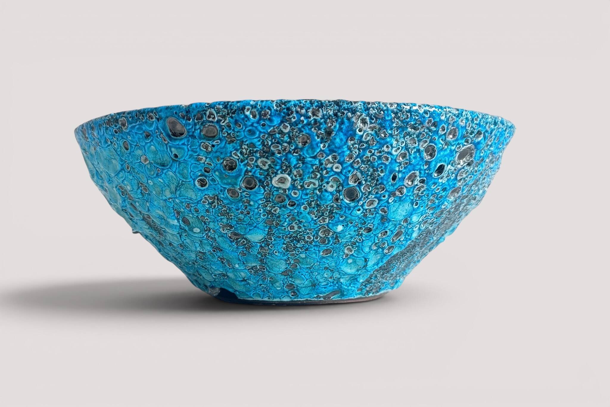 Turquoise ceramic fruit bowl by Charles Cart Vallauris, circa the 1960s.