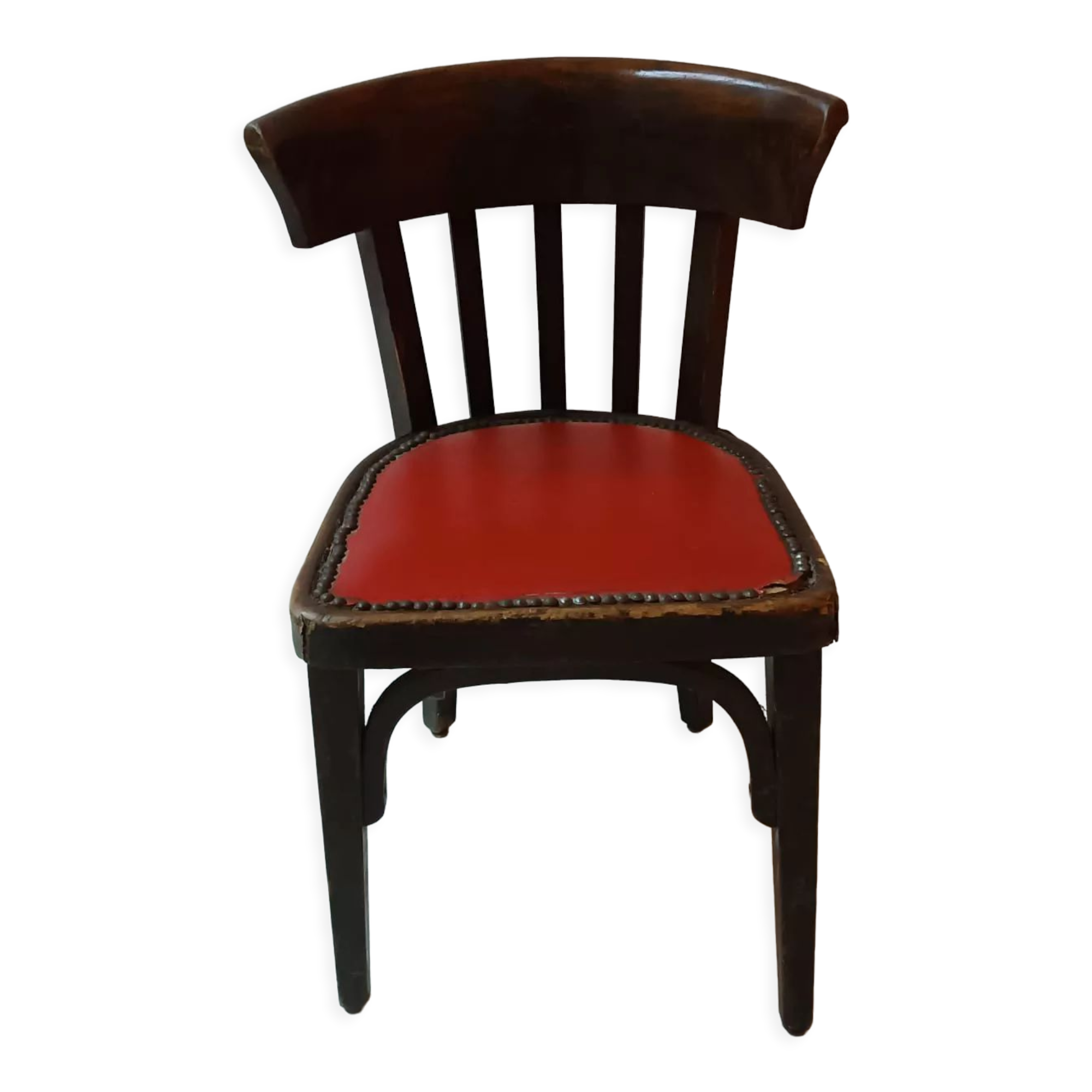 Baumann chair oWith red leather seat