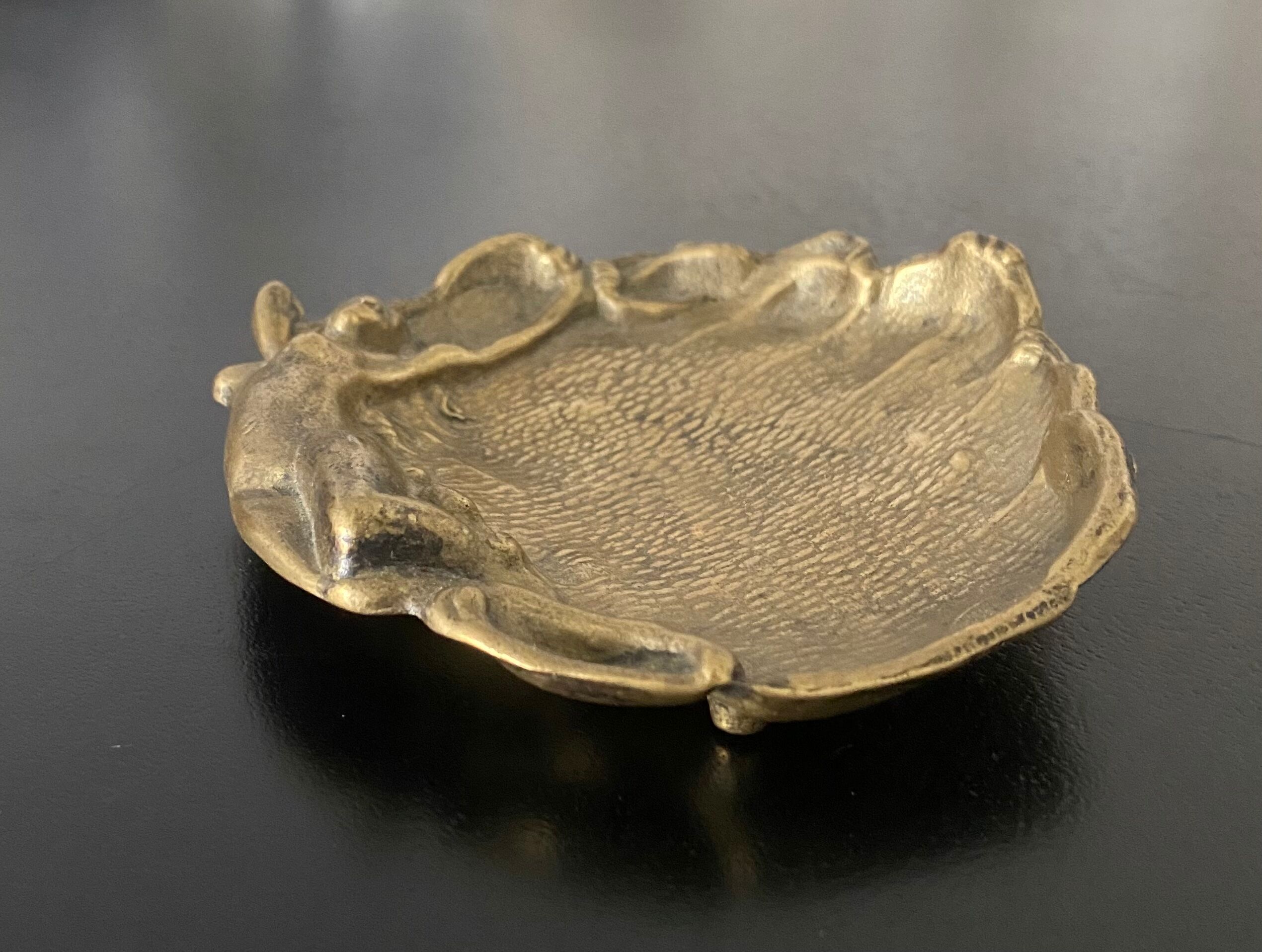 Art Nouveau brass pocket tray