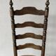 Chaise style campagnard bois massif et paille 1950