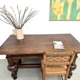 Neo-Renaissance desk in solid oak, circa 1900