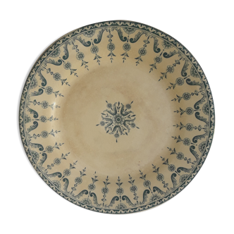 Gien Iron Earth opaque porcelain plate Florentine model diam 23.5 cm