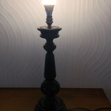 Vintage turned wooden lamp foot