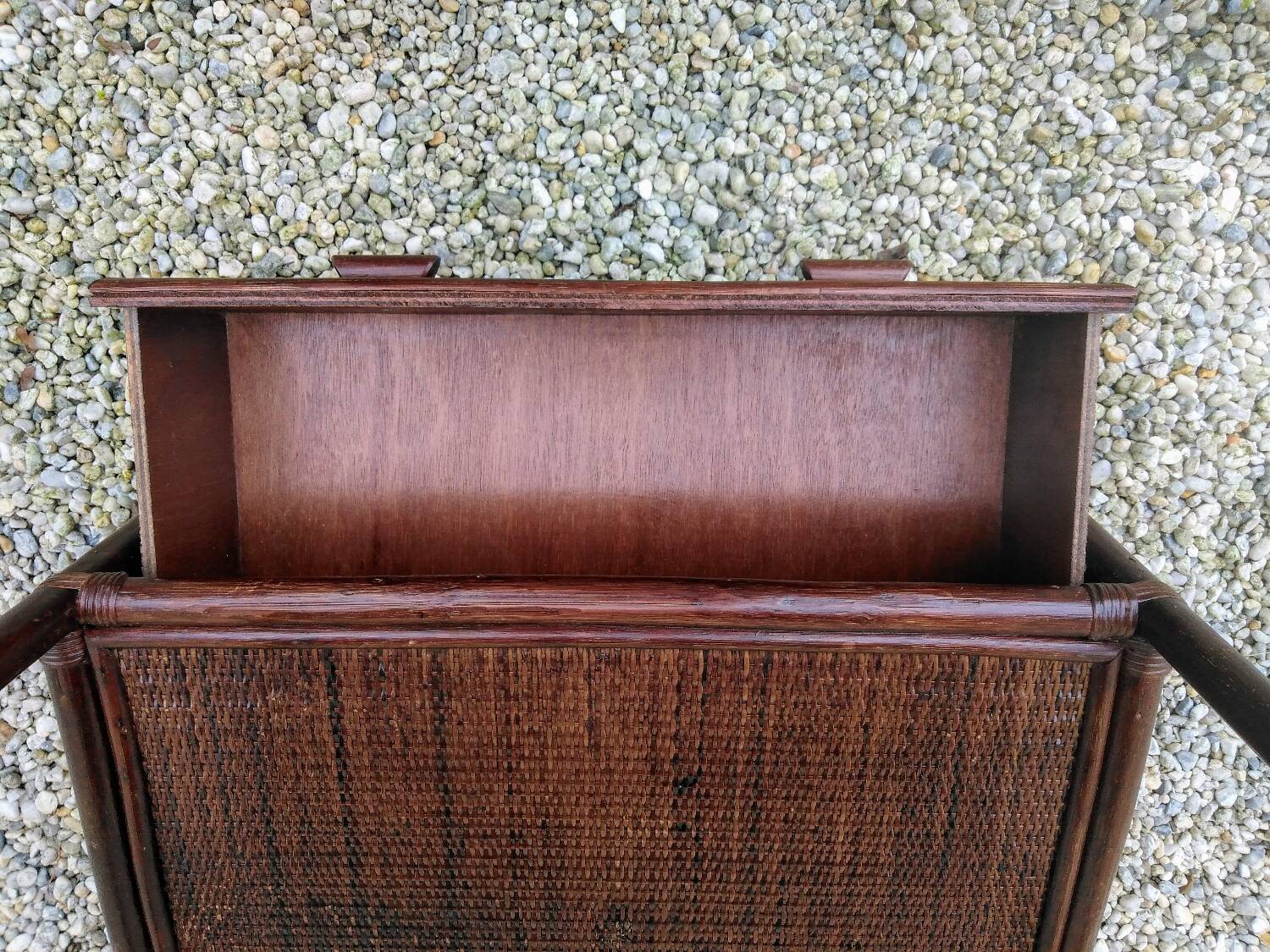 Vintage rattan storage unit