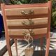 Pair of revamped bohemian / berber bedside tables with the heart "life is beautiful"