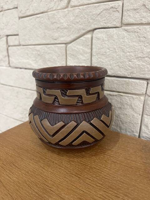 Brazilian ceramic vase signed marivaldo