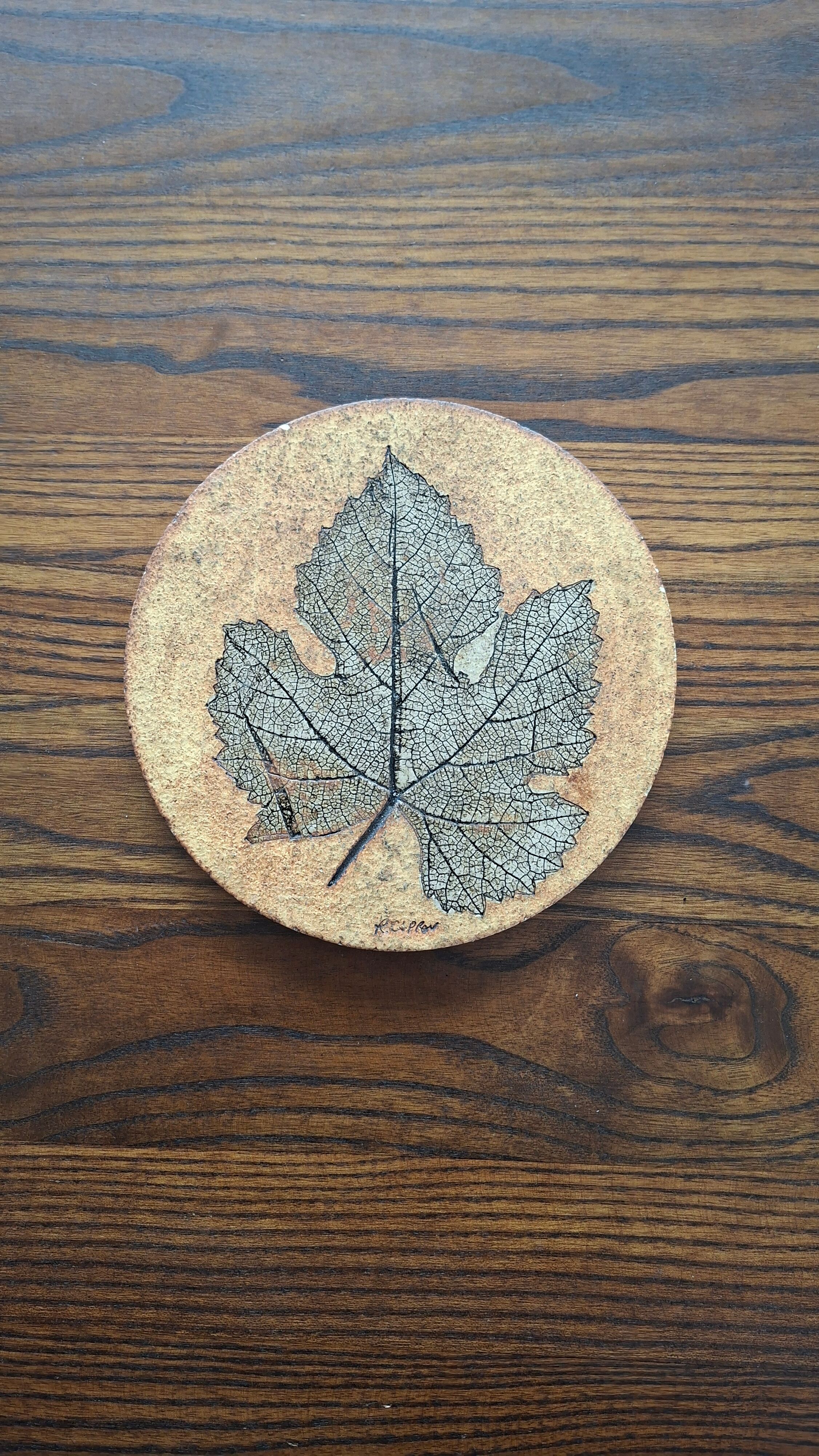 Wall ceramic leaf by Roger Capron, France 1960s-70s