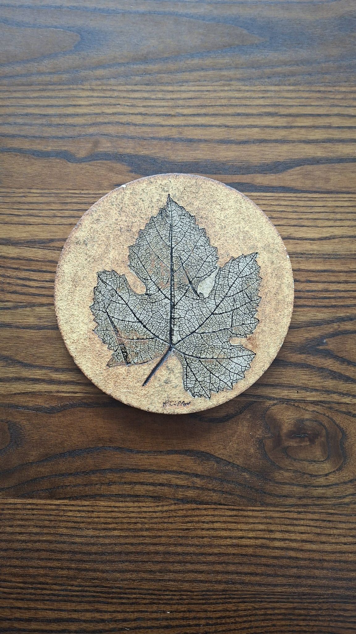 Wall ceramic leaf by Roger Capron, France, 1960s-70s.