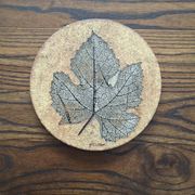 Wall ceramic leaf by Roger Capron, France, 1960s-70s.