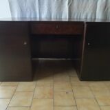 Art deco desk in rosewood and magnifying glass