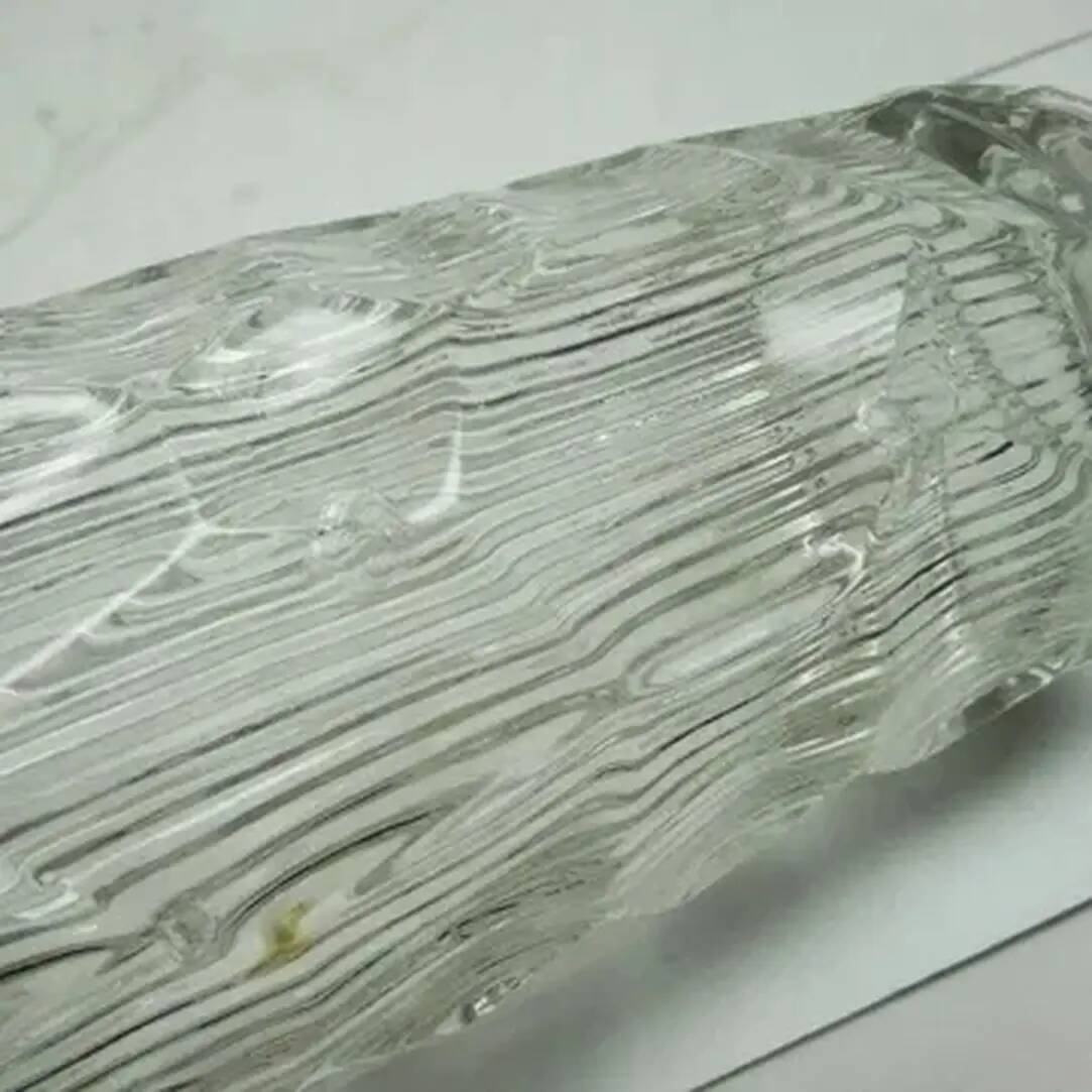 Vase Okulus, moderne du milieu du siècle, en verre transparent, Ząbkowice, Pologne, années 1970.