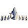 Set of 7 blue glass fish - Mid-20th century, Poland