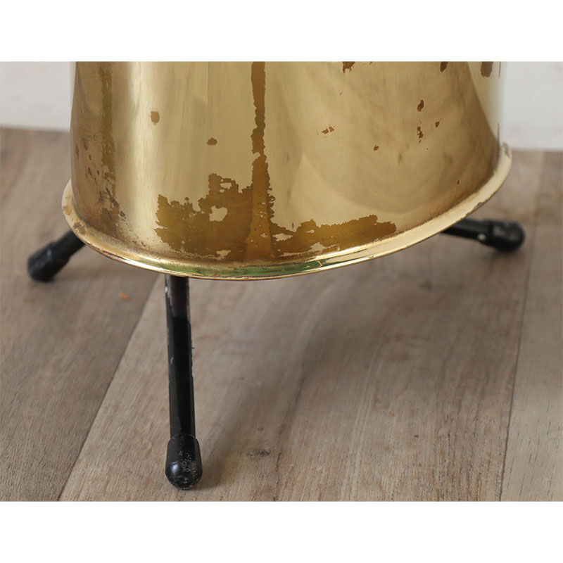 Porte-parapluie Vintage CHAPMAN – Post-moderne 1980, Laiton Et Verre, Grand Modèle