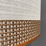 Bamboo look floorlamp large white shade