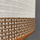 Bamboo-look floor lamp with large white shade