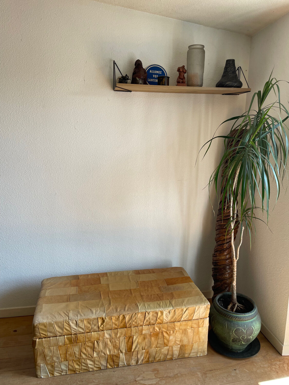 Banc pouf coffre en cuir patchwork  De Sède