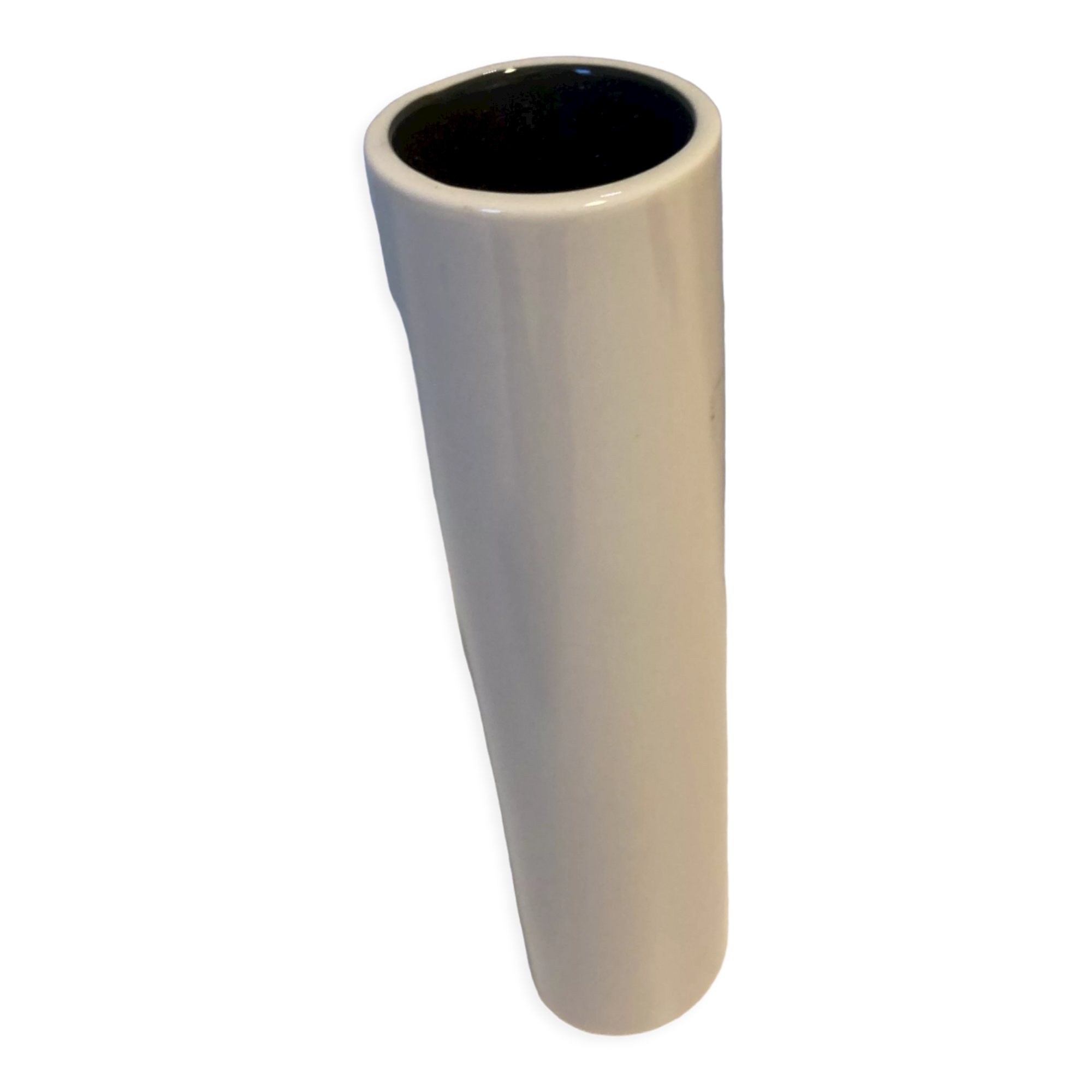 Minimalist ceramic tube vase 1970