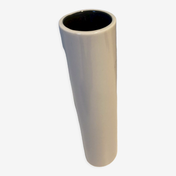 Vase minimaliste tube en céramique 1970