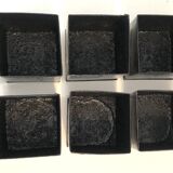 Lot square pots black metal