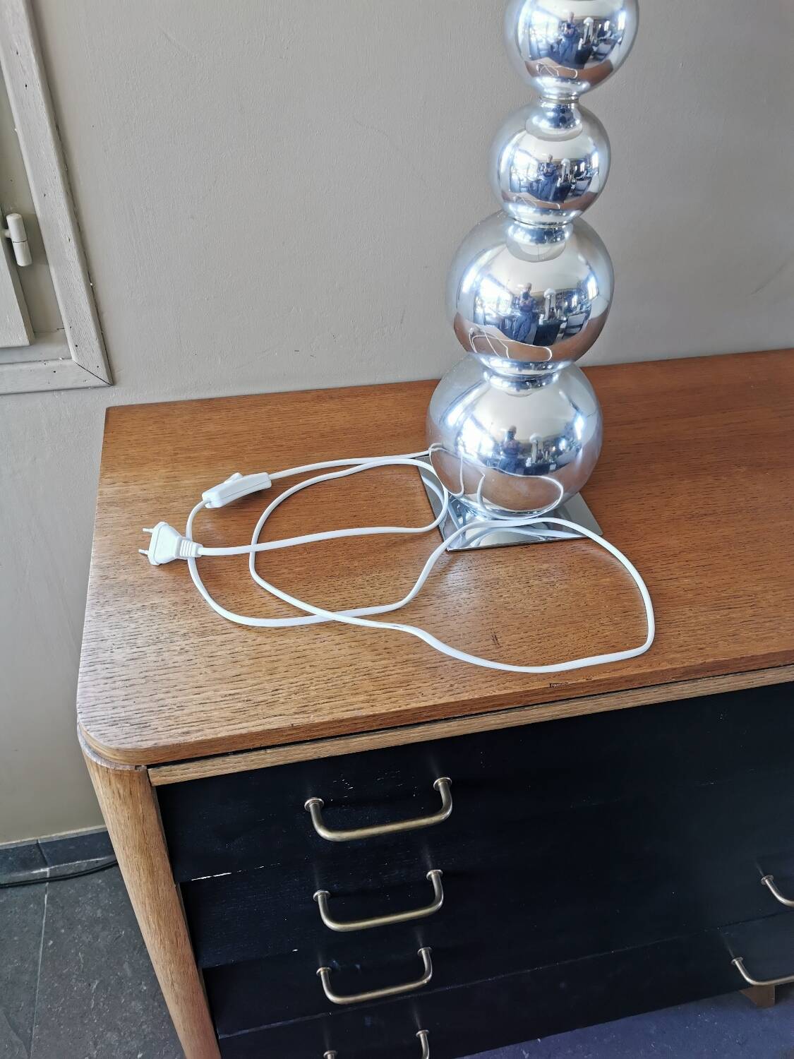 Vintage metal ball lamp from the 80s