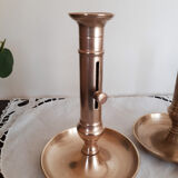 Copper candlesticks, vintage French, candlesticks, 40s