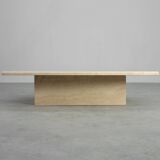 Sculptural organic travertine coffee table, France 1980s