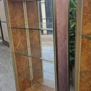 Pair of display cabinets 1970 Vintage Elm Burl