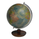 Paper mache globe on wooden base, 1960s