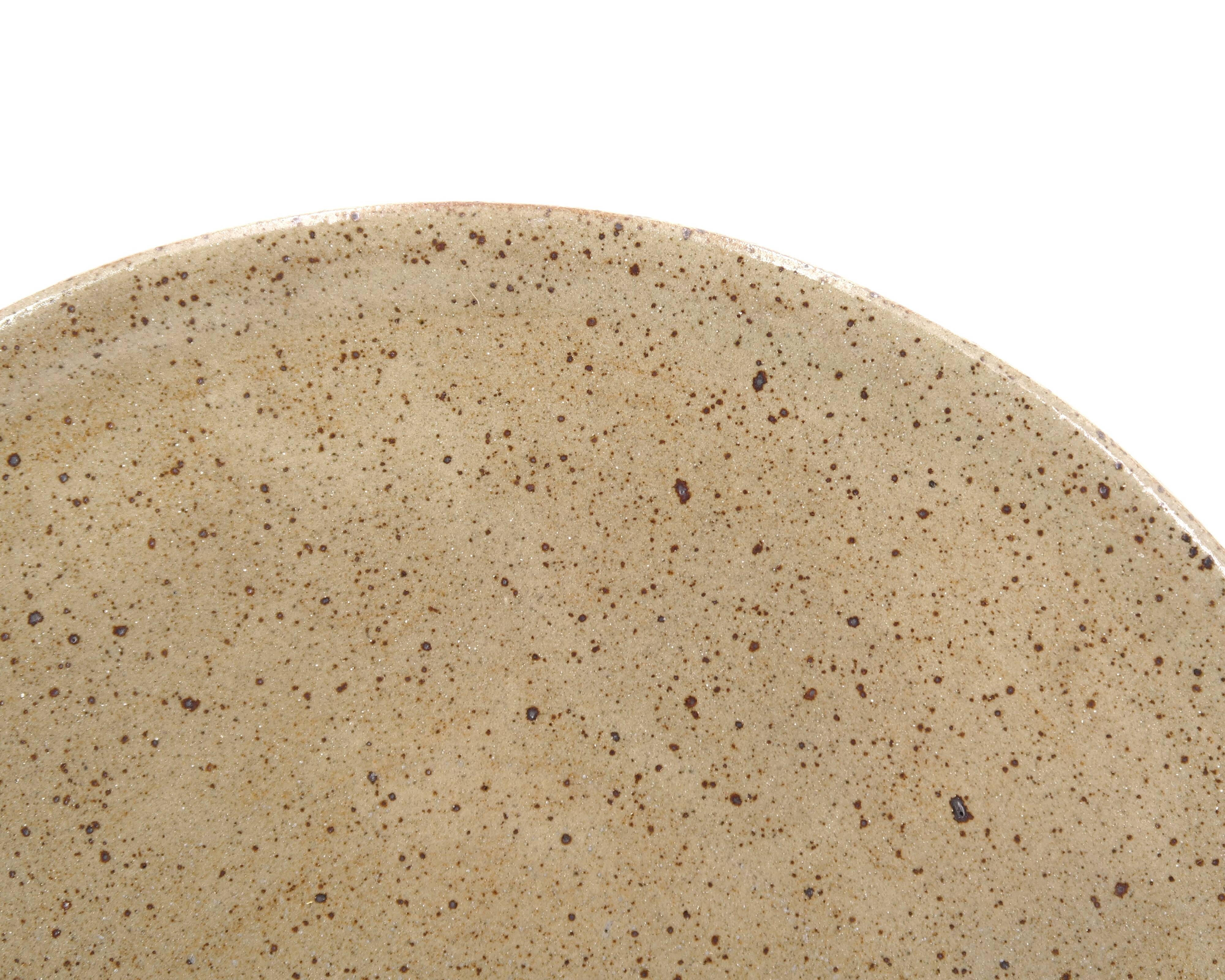 Artisanal stoneware pie dish, ceramic 60s