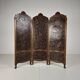 Gilt Leather Room Divider with Rich Carving, Circa 1860