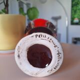 Stoneware vase signed Petit Massé – Morvan – flambé red glazes